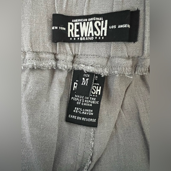 Rewash Gray Trooper Femme Utility Linen Blend High Rise Cut Off Shorts Size M - Picture 4 of 5